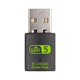 Adaptador de tarjeta de red inalámbrica USB WiFi Bluetooth 2.4GHz 150Mbps y 5.8GHz 433Mbps tarjeta de red inalámbrica de doble banda versión sin controlador de Bovaoce WiFi Bluetooth dos en uno tarjeta de red PC