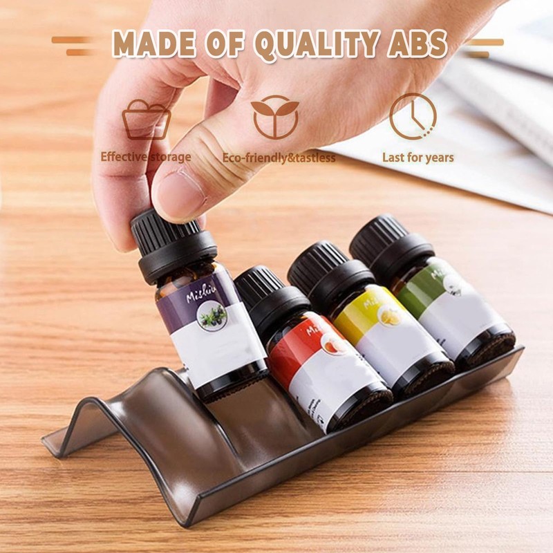Honicemar 5 Slot Black Plastic Essential Oil Display Stand Aromatherapy