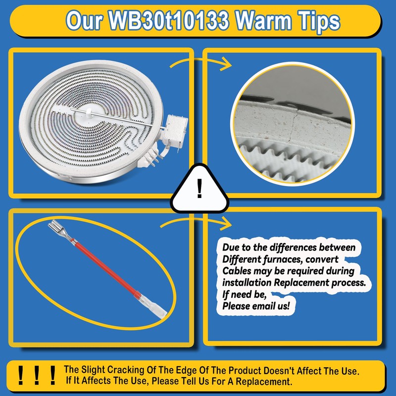 Upgraded WB30T10133 Range 9"/6" Dual Radiant Surface Element Compatible with