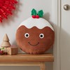 Catherine Lansfield Christmas Pudding 3D Shaped Cushion Brown