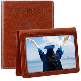 TIGARI Passport Holder for Travel, Slim Passport Cover for Women Men, Leather Passport Case Protector with Waterproof Slot, Family Vacation Plane Cruise Travel Essentials