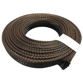 Polyester Braided Sleeve for Cable Covering Inner Diameter (Normal): Approx. 0.4 inches (10 mm) ~ (Expanded): Approx. 1.1 inches (28 mm) Folding Width: 0.7 inches (17 mm), 5 M Roll