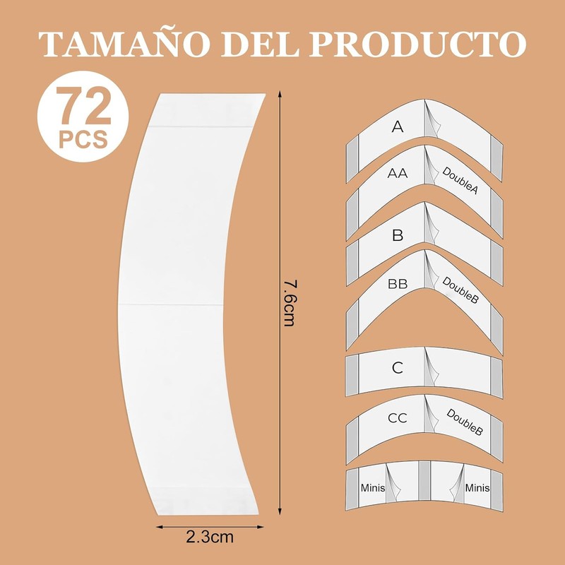 72 Unids/Bolsa Peluca Cinta Adhesiva de Doble Cara, Cinta para