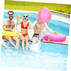 Kisangel 4pcs Inflatable Transparent Sequin Beach Balls Pool for Outdoor Family Fun Garden Party Games Gold and Pink