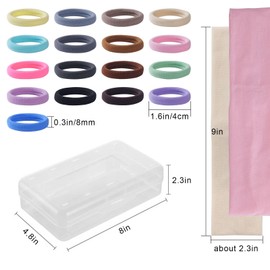 FHALLYNN 72 PCS Hair Ties for Girls & Cotton Headbands Set,Soft Elastic Hair Bands,Packed in Plastic Pencil Case Organizer(1.6in Spring)