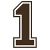 Applicable Pun Varsity Number 1 - Vinyl Decal - Brown