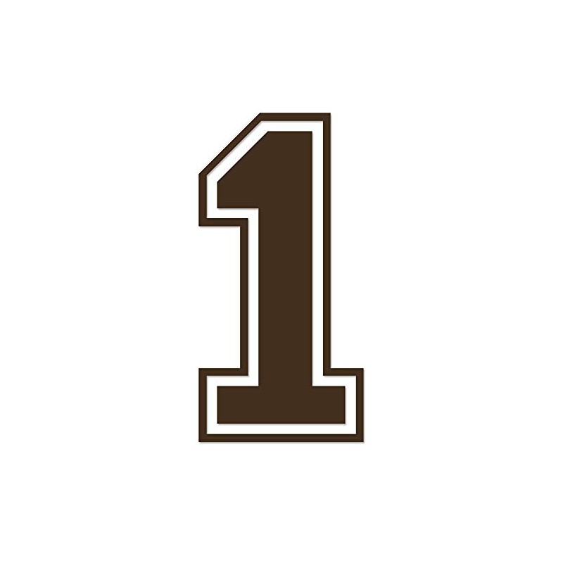 Applicable Pun Varsity Number 1 - Vinyl Decal - Brown