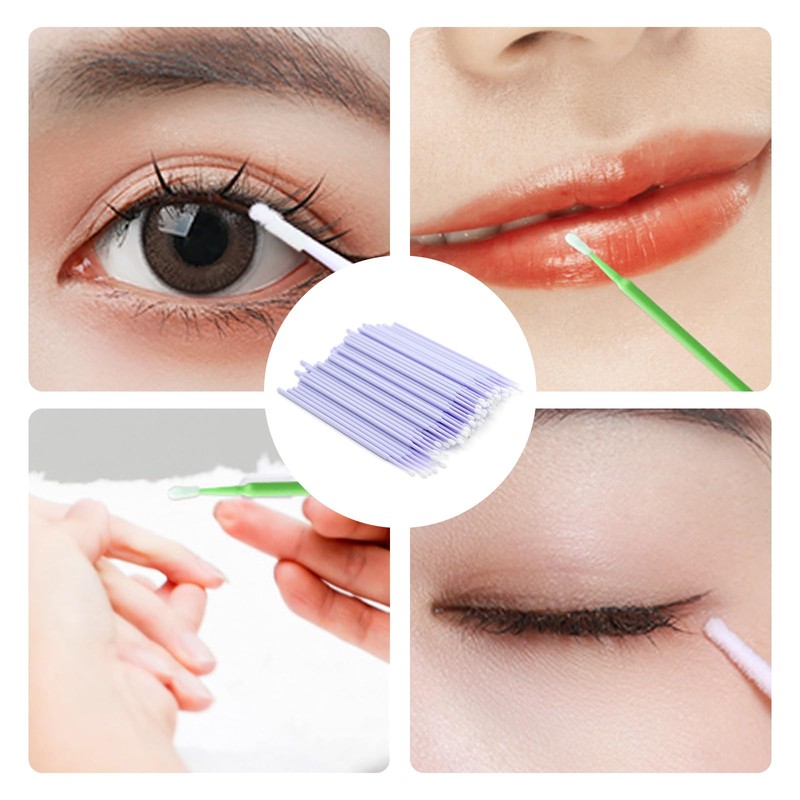 LASHIDOL 100pcs Micro Cotton Swabs for Eyelash Perm Thin Long