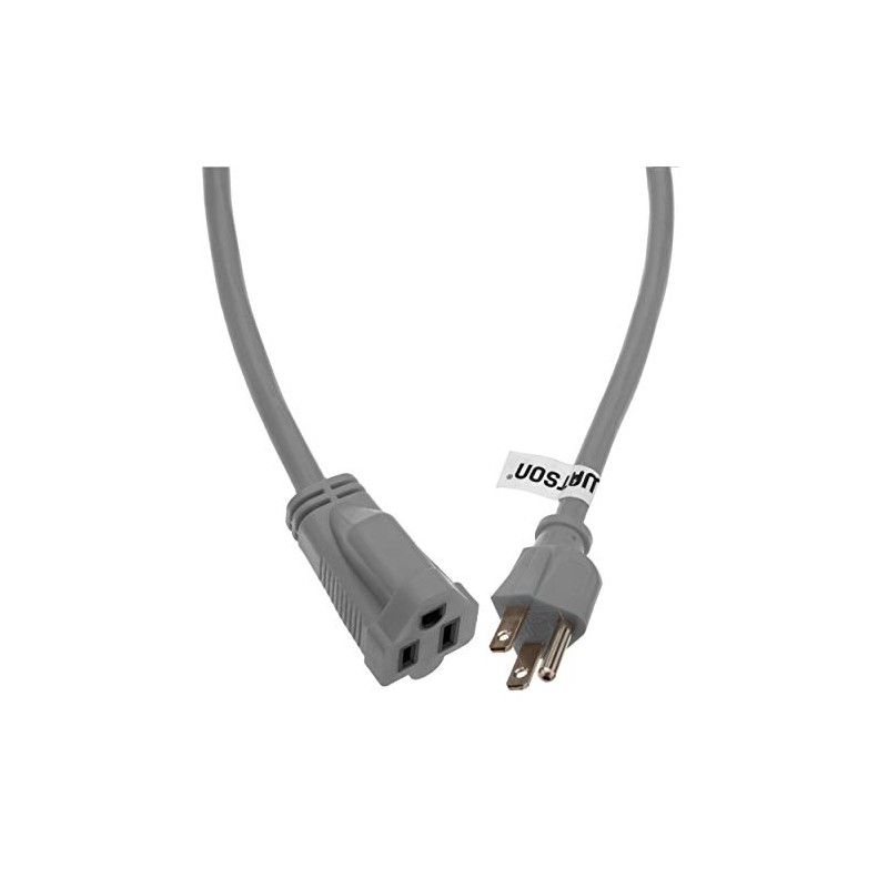Watson AC Power Extension Cord (16 AWG, Gray, 25')