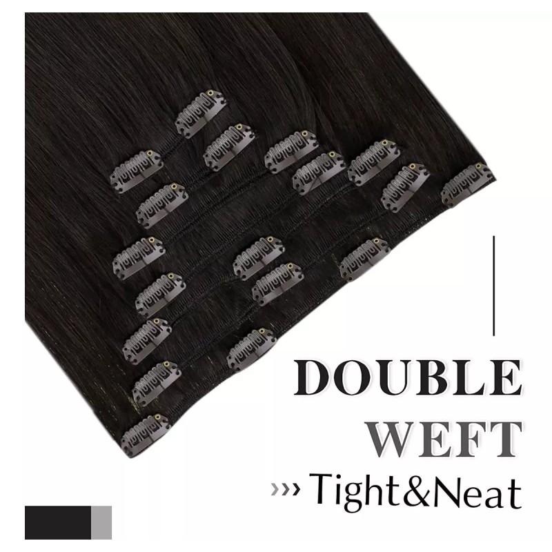 Easyouth Extensiones Cabello Real 70gr 14in Marrón Oscuro