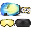 COPOZZ Polarized Ski Goggles Set, S1 Magnetic Snowboard OTG UV400