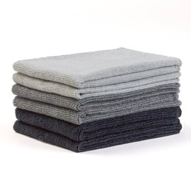 BINO | Microfiber Cleaning Towels | Multi Purpose Microfiber Towels | Microfiber Cleaning Cloth | Microfiber Towels Cleaning | for Car Wash Cleaning, for Home, Kitchen & More (15 x15 | 6-Pack - Grey)