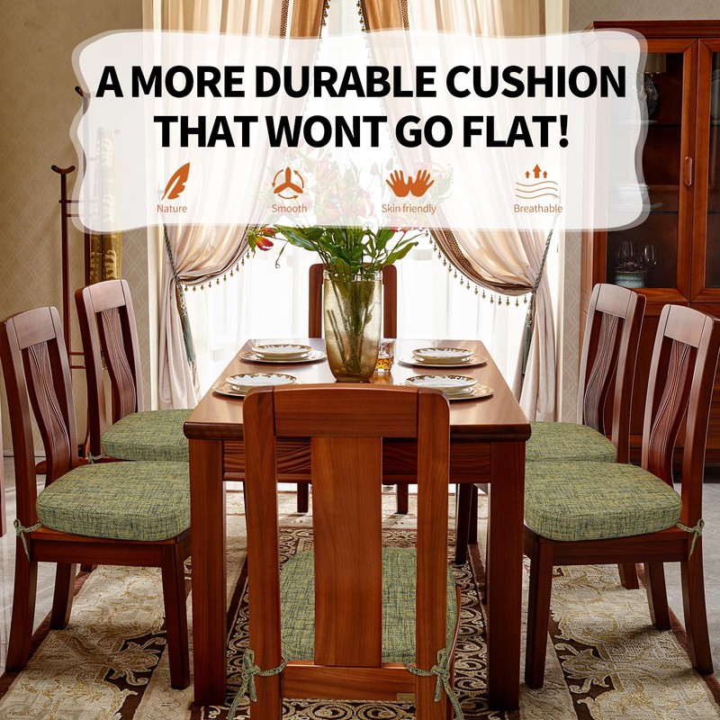 SINOSSO Thickened 2.5" Dining Chair Cushion, Soft Blended High Density