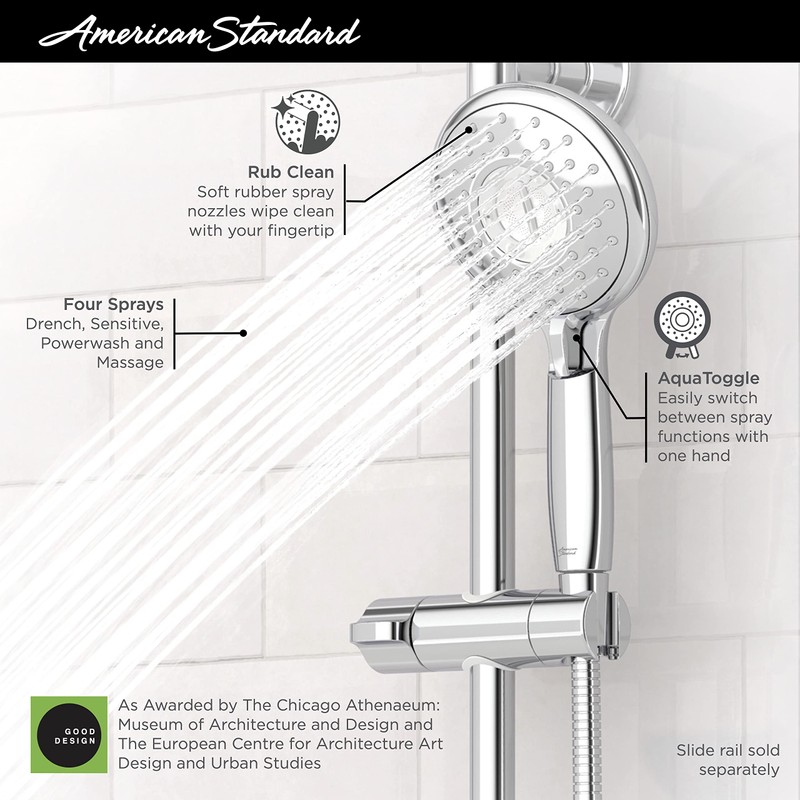 American Standard 9038154.GN0 Spectra Hand Shower, Multi-Function, 1.8 GPM, Brushed