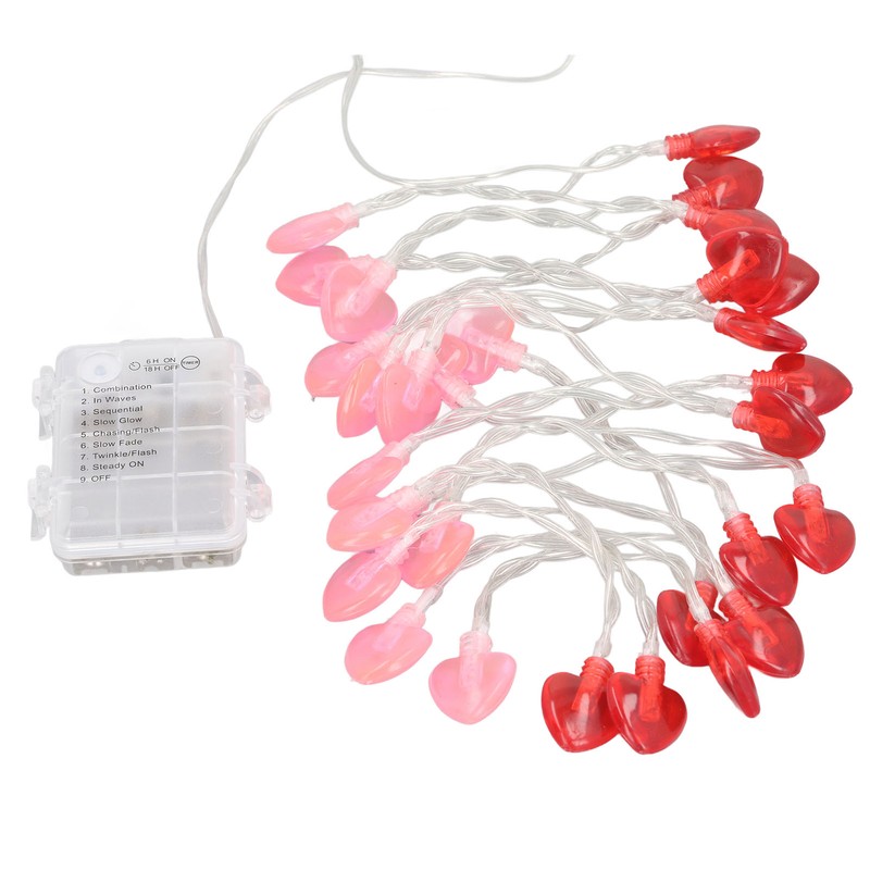 Red Heart Fairy Lights Romantic Battery Powered Love String Lights