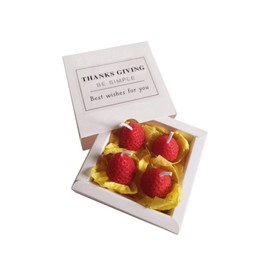 Minkissy Box of Romantic Scented Candles Strawberry Shape Aromatherapy Candles for Valentine's