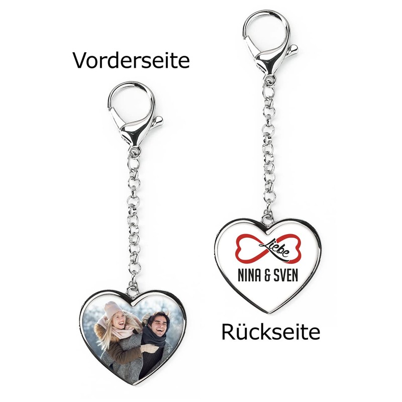 Herz & Heim® Metal Heart Shape Keyring with Your Own