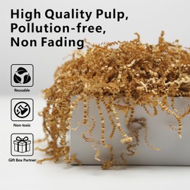 ROSYJUNE 1LB Crinkle Cut Paper Shred Filler Recyclable Gift Wrap Confetti Raffia Grass Shred Paper for Baskets Filler Creative Eggs Decor (Brown)