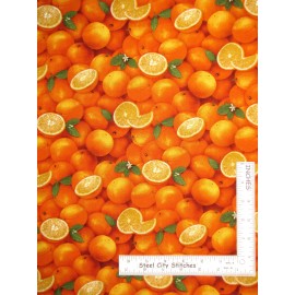 Elizabeth's Studio Food Festival Orange Fruit Fabric Citrus Cotton #261 Elizabeths Studio By Yard