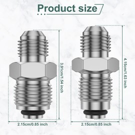 6AN To 16mm & 6AN to 18mm Power Steering Fitting Aviation Aluminum 6AN to M16 Power Steering Fitting with O Ring 6AN to M18 Power Steering Adapter Fitting Connector for Boost Pump (Silver)