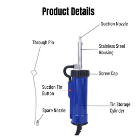 Soldering Suction, ADT-3 30 W Fully Automatic Electric Desoldering Pump, Vacuum Desoldering Tool, with Strong Suction, Removal Tool for Integrated Thick Film Circle, EU Plug 250 V