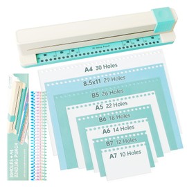 30 Hole Punch Binding Machine Heavy Duty Paper Puncher Extra Binding Spirals for Making Multiple Size Notebooks Planners Office Documents