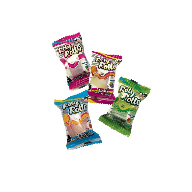 Rolly Rollo 24 Piezas, Rollos de Golosina Sabor Frutal, Las