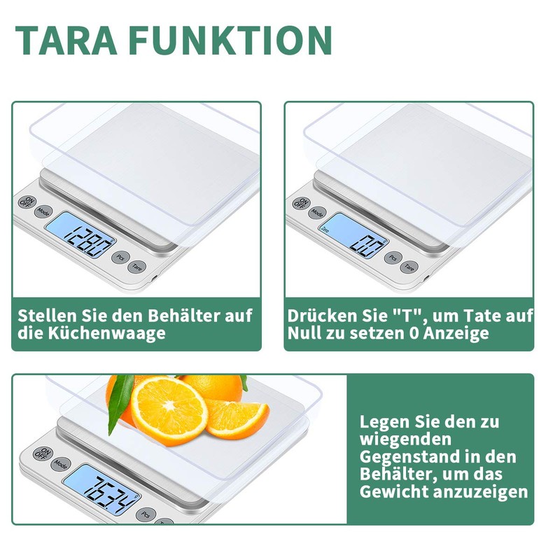 KUBEI Upgrade Large Digital Kitchen Scale, USB Charging, 5 kg