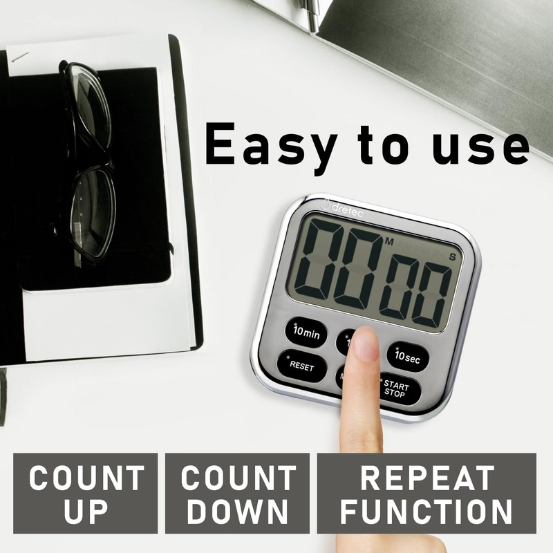 dretec Large Screen Timer, 6 Keys, Various Functions, Switch Clock