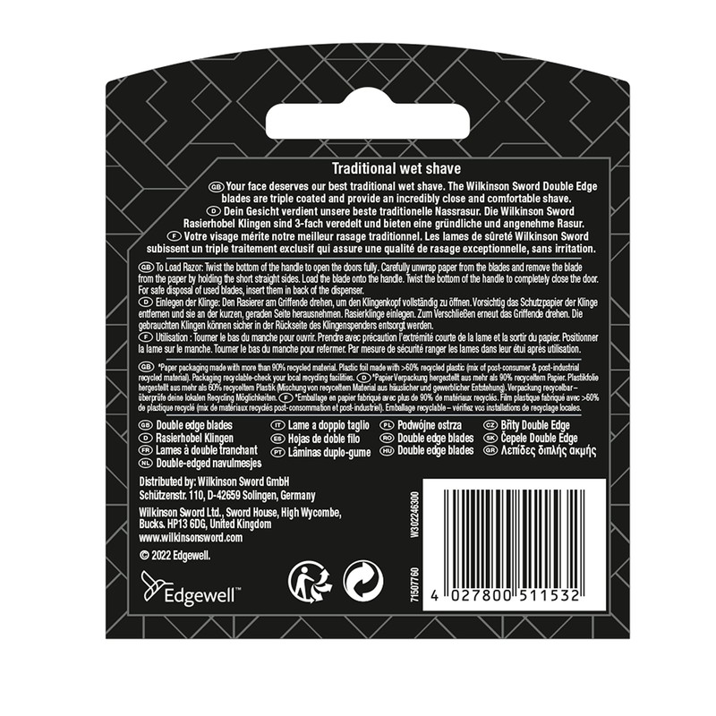 Wilkinson Sword Classic Vintage Edition Rasierklingen für Rasierhobel Hochwertig und