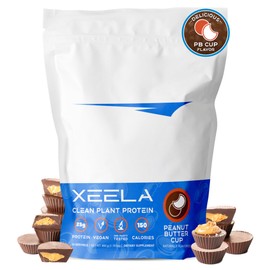 XEELA Plant Based Vegan Protein Powder - Independently Tested - 25g High Protein, Pea Protein for Men & Women - Vitamins & Minerals, Non GMO, Dairy & Gluten Free, LowCarb & LowFat (Peanut Butter Cup)