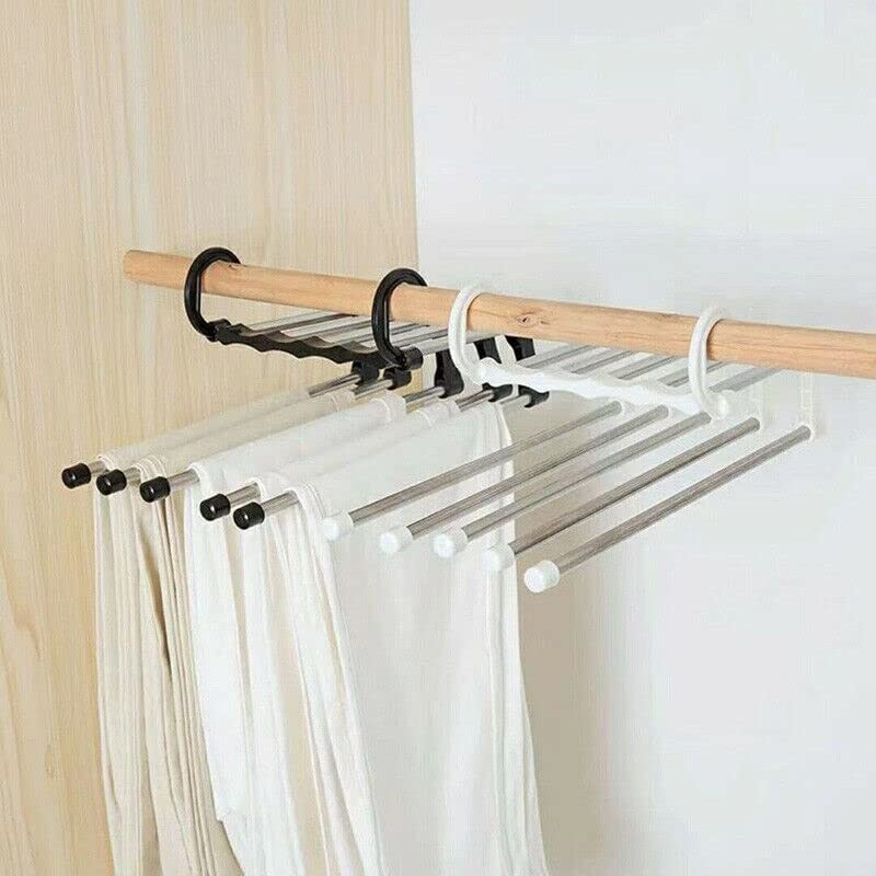 5 in1 Multi-functional Stainless-Steel Wardrobe Magic Clothes Hanger (Black)