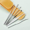Portable 6-Piece Ear Pick Set for Self Earwax Removal, Nail Care & Toenail Clippers Deep Yellow 3ea