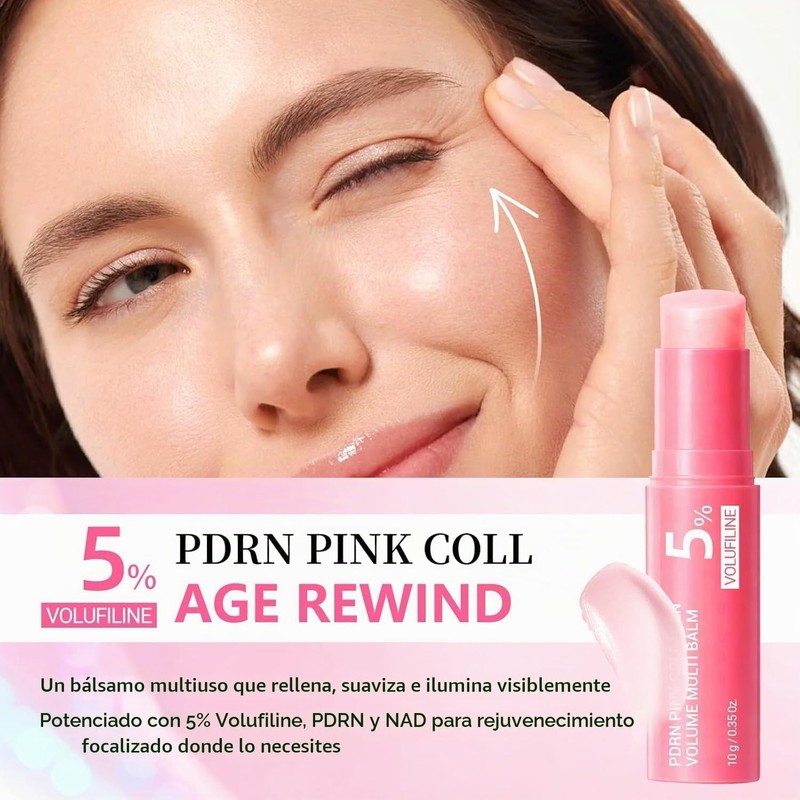 PDRN Pink Collagen Volume Multi Bálsamo, Barra Cosmética Hidratante 2pcs