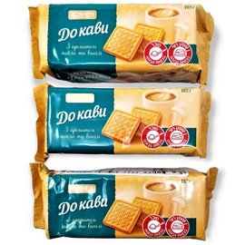 Roshen “For Coffee” Sugar Biscuits with Butter-Vanilla Flavor, 6.53 oz/185 grams, Pack of 3