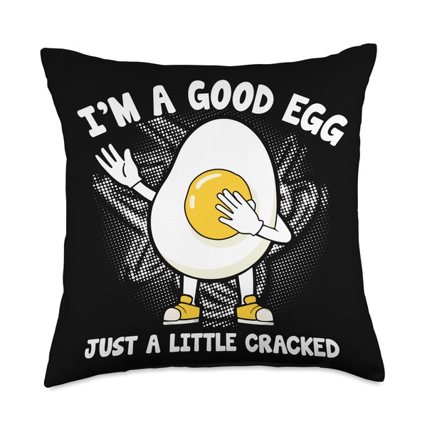 I'm A Good Egg Just a little Cracked Throw Pillow