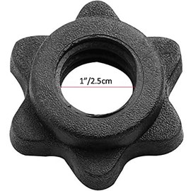 uncakil 2 Pairs Dumbbell Collars 1 inch Dumbbell Hex Nut 1 inch Barbell Collar Clamps Weight Clips for Dumbbells,Spinlock Collars for 1 Inch Standard Barbells Bars Sports Weight Lifting Fitness