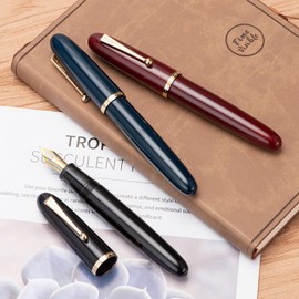 Asvine Jinhao 9019 Dadao Series #8 Fine Nib Fountain Pen Dark Blue Acrylic Barrel with Gold Clip Large Writing Pen 3GJH615FHMHTDH6R