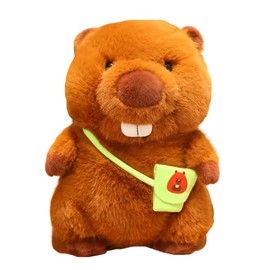 BECDEL SHOP Peluche de Castor Muñeco Beaver, 30cm, Niños Regalo Colección, Muñeco Castor Beaver con Bolsa, Café