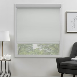 FEBORY Cordless Roller Shades for Indoor Windows 100% Blackout (22" W x 72" H, Grey) Waterproof, Thermal Insulated, UV Protection Pull Down Roller Blinds for Home, Bedroom, Living Room, Office