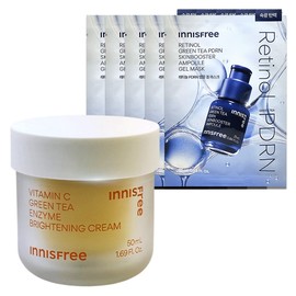 Innisfree Vitamin C Capsule Moisture Cream 50mL+Retinol PDRN Skin Booster Ampoule Gel Mask (25mL) 5 sheets / 이니스프리 비타민C 캡슐 수분크림 50mL+레티놀 PDRN 스킨부스터 앰플 겔 마스크 (25mL) 5매