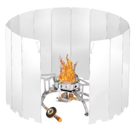 Sagafly 16 Slats Aluminium Wind Protection for Camping Stoves Foldable Wind Protection for Gas Cookers Camping Windscreen Camping Stove Windscreen for Outdoor Ovens Camping Stoves Gas Stoves