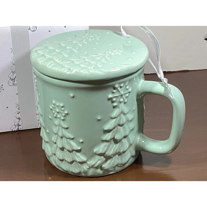 Temptations Frosty Forest Mint 16 oz. Mug Ornament Lid w/Gift