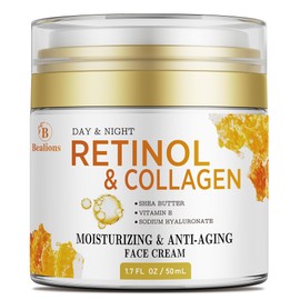 Bealions- ANTIARRUGAS Y ANTIENVEJECIMIENTO Formulada con retinol, colágeno, ácido hialurónico, vitamina C y vitamina E, esta crema de retinol ayuda a 