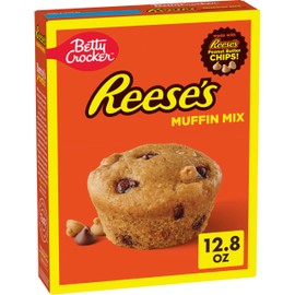 Betty Crocker REESE'S Peanut Butter Muffin Mix, Baking Mix Made with REESE'S Peanut Butter Chips and HERSHEY'S Milk Chocolate Chips, 12.8 oz