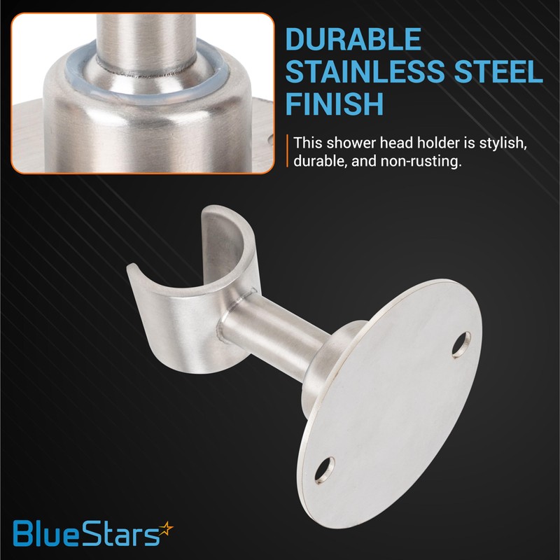 Shower Head Holder Stainless Steel 360° Rotatable Wand/Hose Sprayer Mount