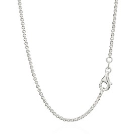 NKlaus Timeless pea chain made of 925 silver, 1.5 mm wide necklace, elegant women's silver chain with classic design, Sterling Silver