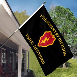 Cayyon 25th Infantry Division Flag Tropic Lightning US Military Flag Banner 3x5Feet Outdoor Indoor Decoration Flag Double Stitched Polyester with Brass Grommets