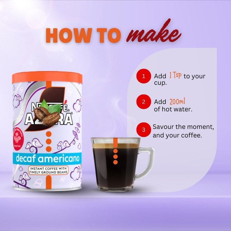 Barista-Style Instant Decaf Americano Coffee – Smooth, Caffeine-Free, 90g Jars