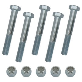 Grade 5 Shear Bolts for Rotary Cutters 1/2" x 3-1/2" with Nylock Nuts (5 Pack)